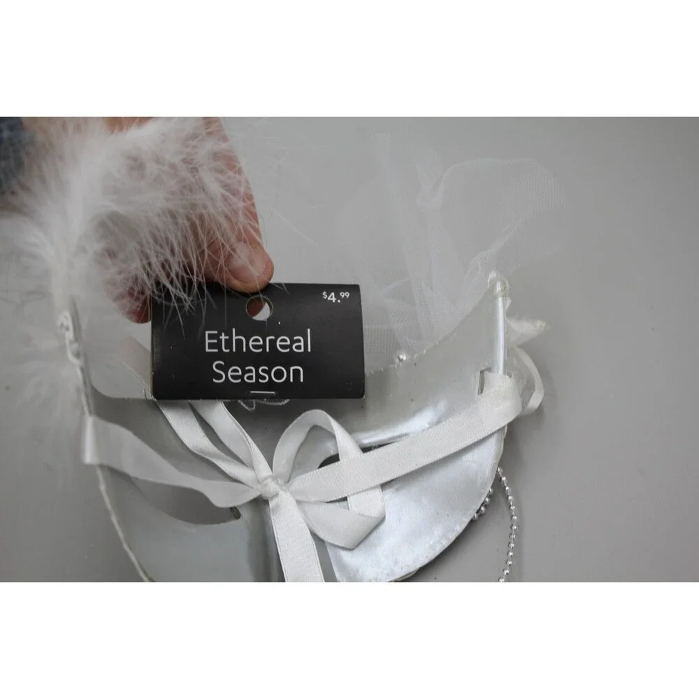 ORNAMENT Silver Crystal VENETIAN Masquerade Butterfly Rhinestone Face Eye Mask
